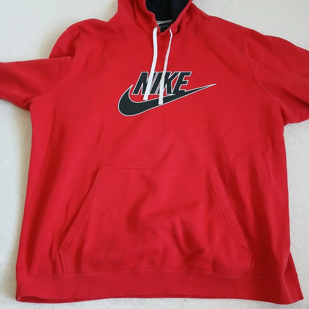 nike ♡ futura logo hoodie pullover mens xxl red black layering retro athleisure